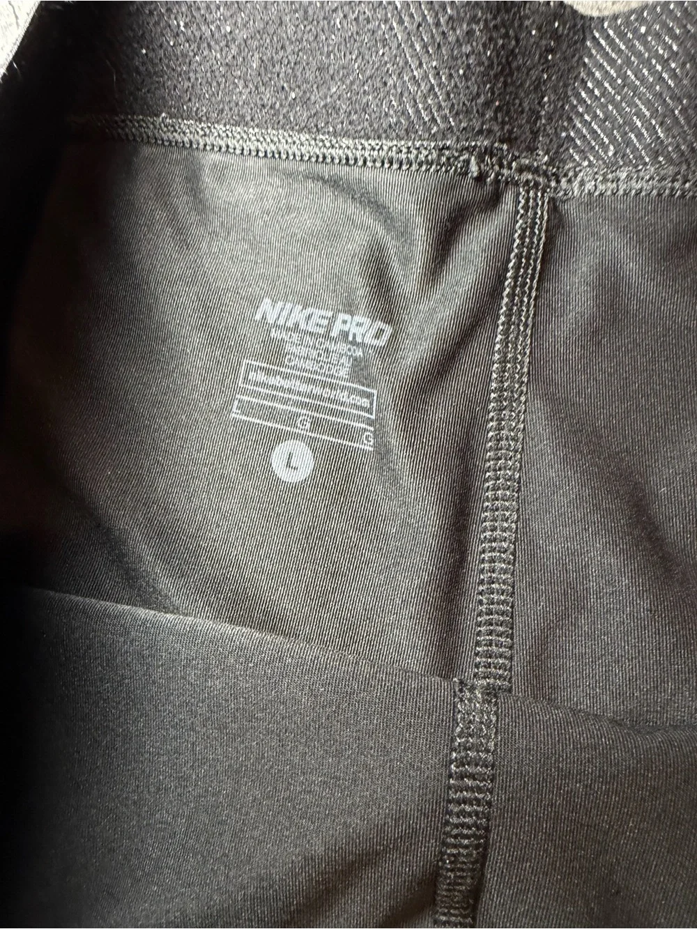 Nike Pro black athletic sports bra and shorts set in size L